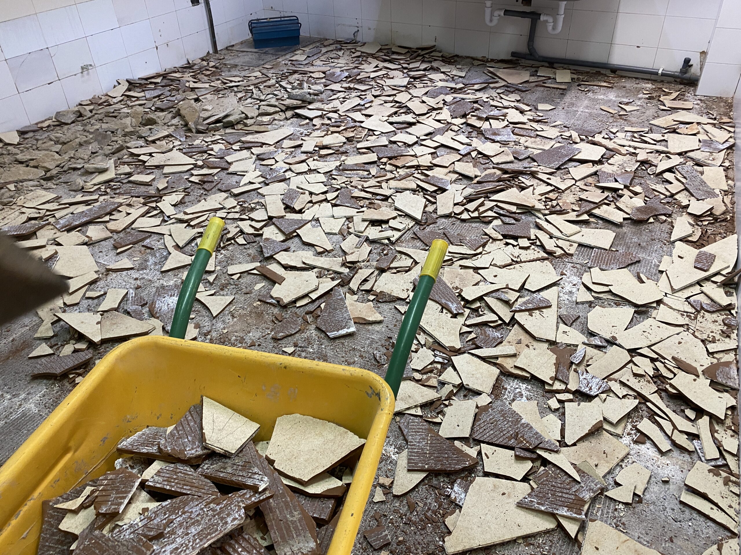 Rayuelas en mal estado arrancadas del suelo